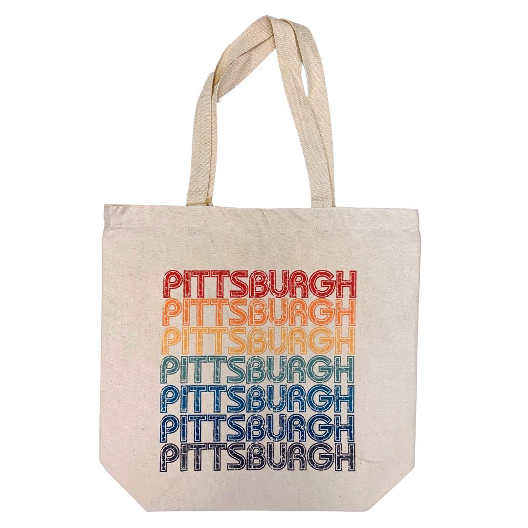 Pittsburgh Retro Rainbow Tote Bag