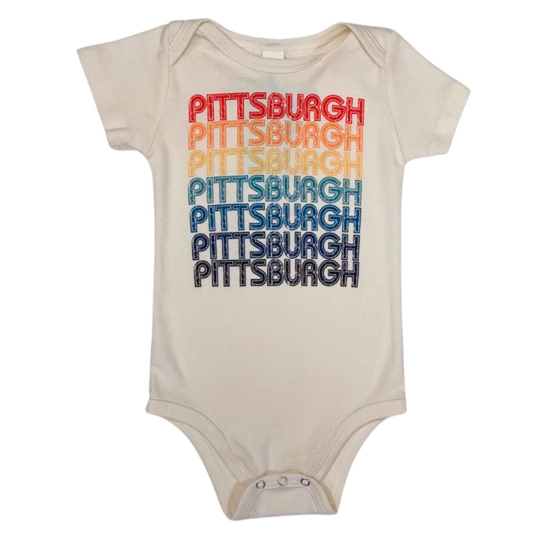Pittsburgh Retro Rainbow Onesie