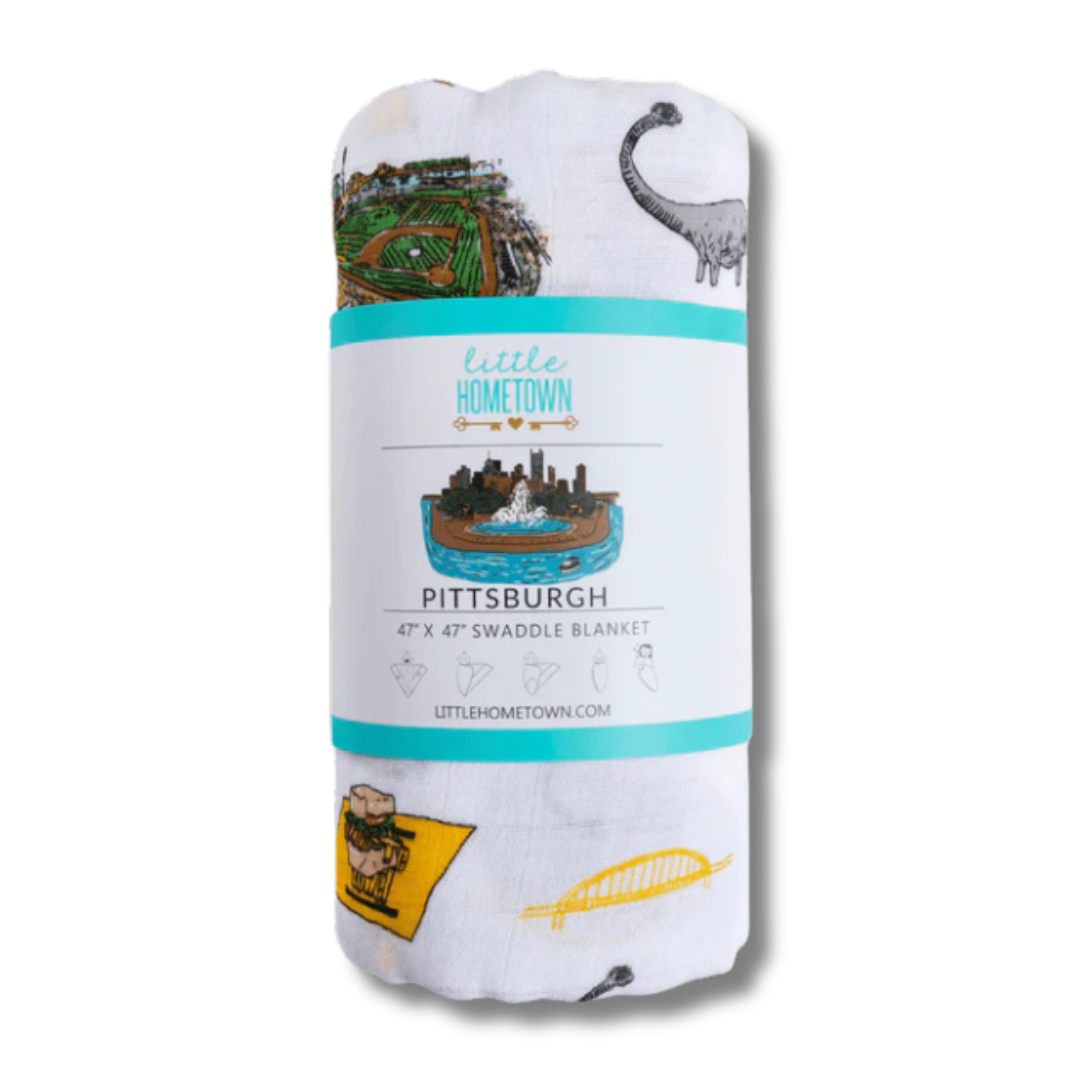 Little Hometown Pittsburgh Swaddle Blanket