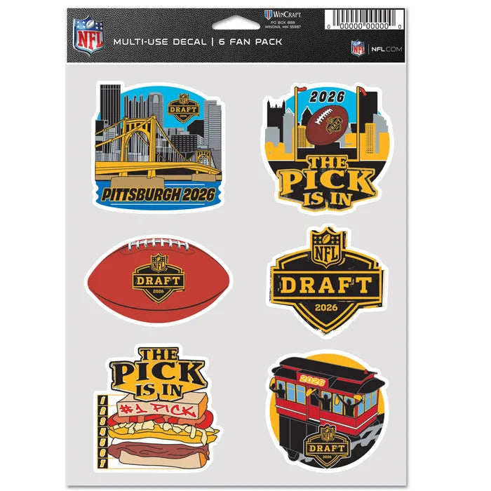 Pittsburgh 2026 NFL Draft Multi Sticker Sheet