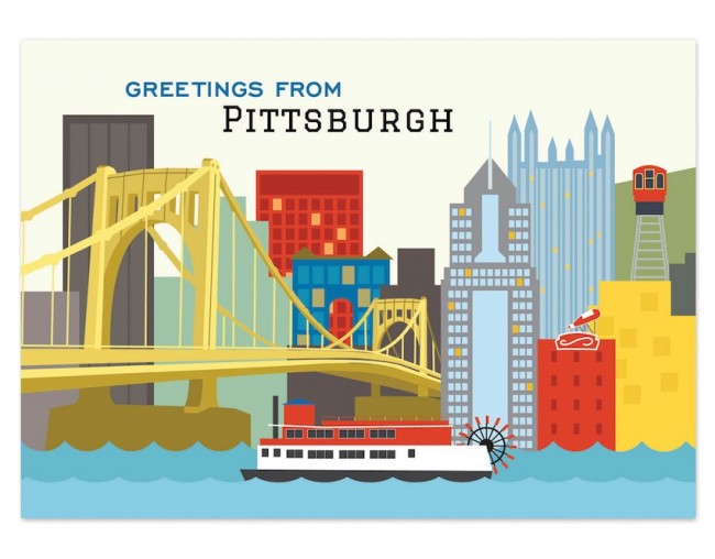 Pittsburgh Skyline Graphic Postcard