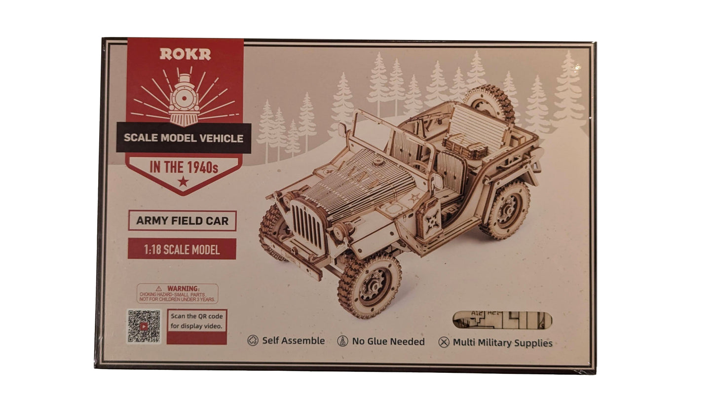 Army Field Car Scale Model (Wood, 1:18)