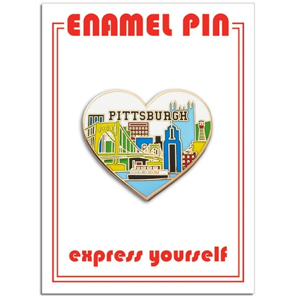 Pittsburgh Skyline Heart Enamel Pin